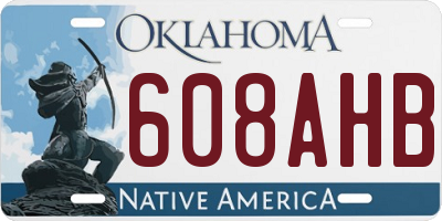 OK license plate 608AHB