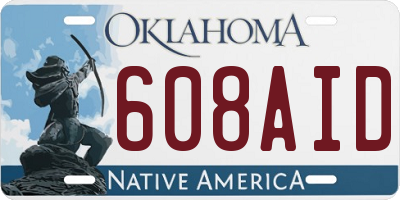 OK license plate 608AID