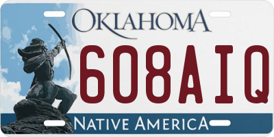 OK license plate 608AIQ