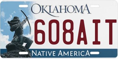 OK license plate 608AIT