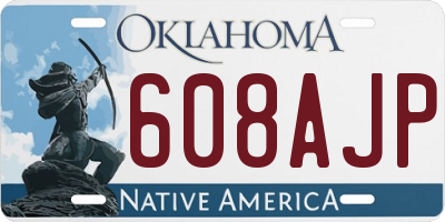 OK license plate 608AJP