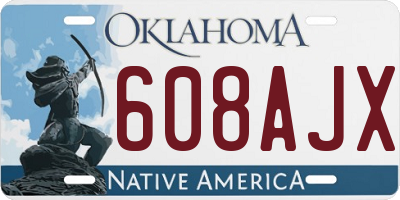 OK license plate 608AJX