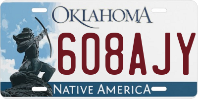 OK license plate 608AJY