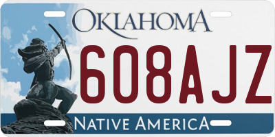 OK license plate 608AJZ
