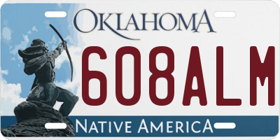 OK license plate 608ALM