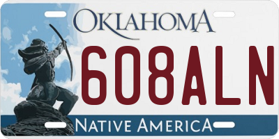 OK license plate 608ALN