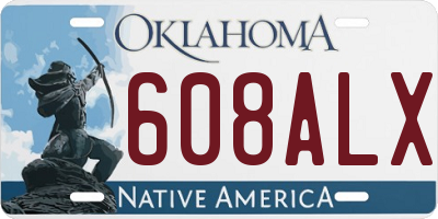 OK license plate 608ALX