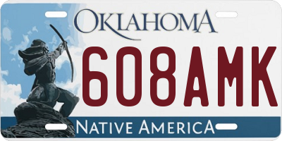 OK license plate 608AMK