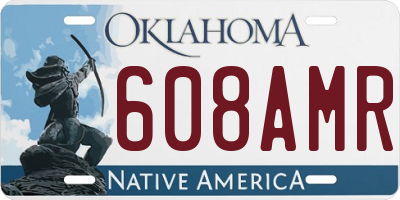 OK license plate 608AMR