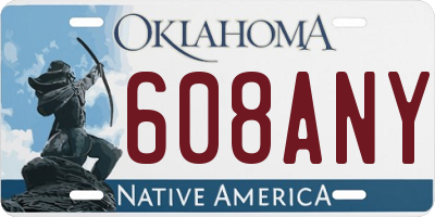 OK license plate 608ANY