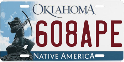 OK license plate 608APE