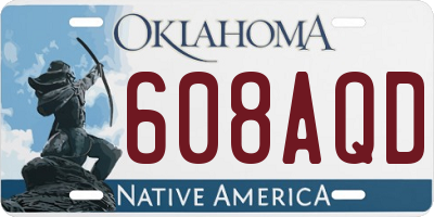 OK license plate 608AQD