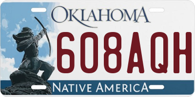 OK license plate 608AQH
