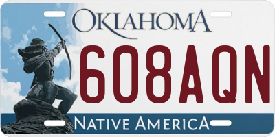 OK license plate 608AQN