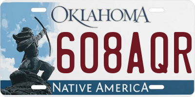 OK license plate 608AQR