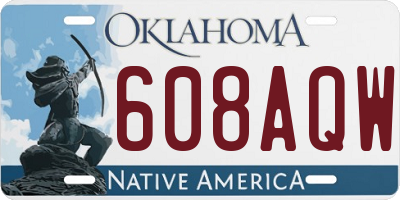 OK license plate 608AQW