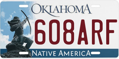 OK license plate 608ARF