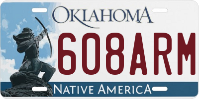 OK license plate 608ARM
