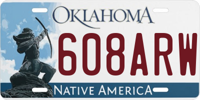 OK license plate 608ARW