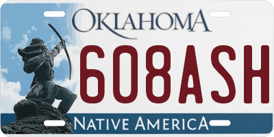 OK license plate 608ASH