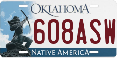 OK license plate 608ASW