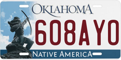 OK license plate 608AYO