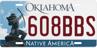 OK license plate 608BBS
