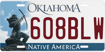OK license plate 608BLW