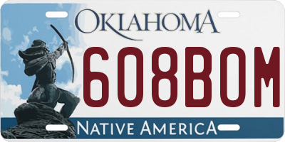 OK license plate 608BOM