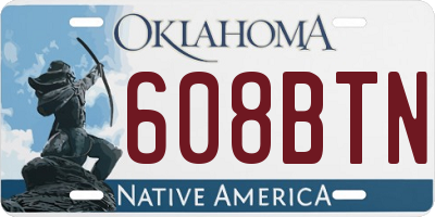 OK license plate 608BTN