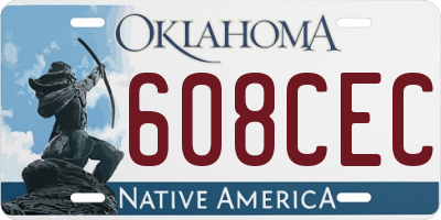 OK license plate 608CEC