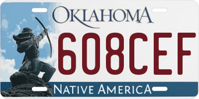 OK license plate 608CEF