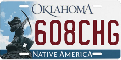 OK license plate 608CHG