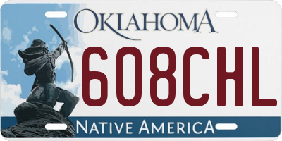 OK license plate 608CHL
