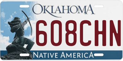 OK license plate 608CHN