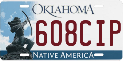 OK license plate 608CIP