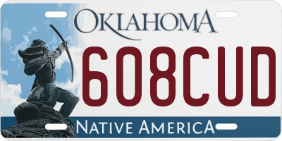 OK license plate 608CUD