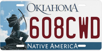 OK license plate 608CWD