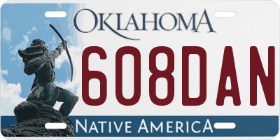OK license plate 608DAN