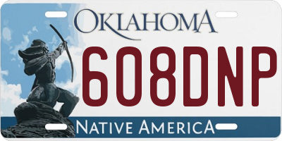 OK license plate 608DNP
