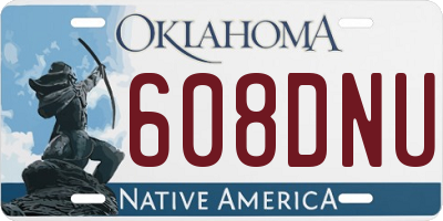 OK license plate 608DNU