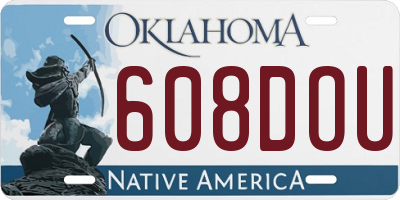 OK license plate 608DOU