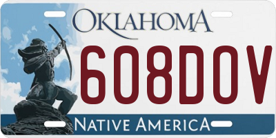 OK license plate 608DOV
