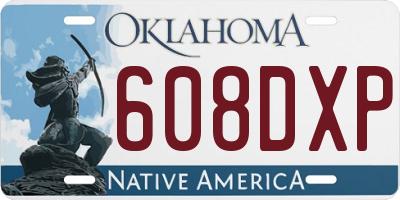 OK license plate 608DXP
