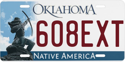 OK license plate 608EXT