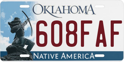 OK license plate 608FAF
