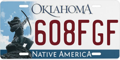 OK license plate 608FGF