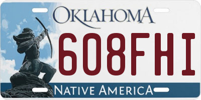 OK license plate 608FHI