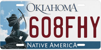 OK license plate 608FHY
