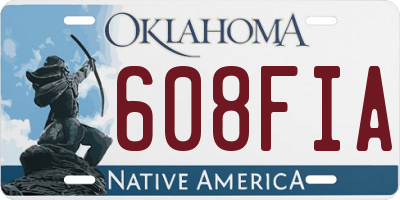 OK license plate 608FIA